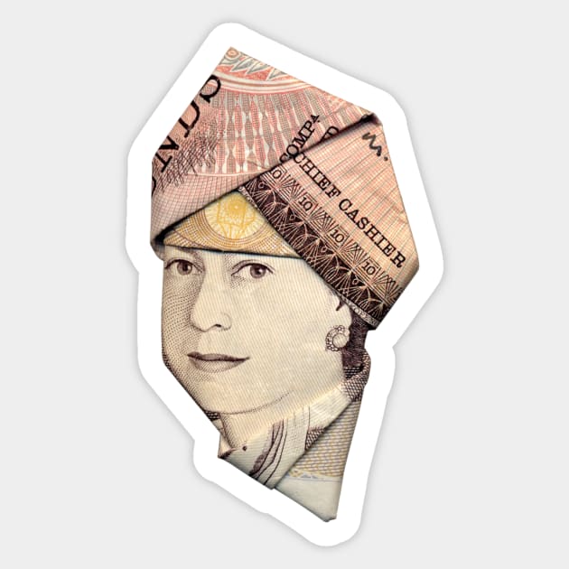 YOUNG QUEEN ELIZABETH / MONEY ORIGAMI Sticker by yosuke